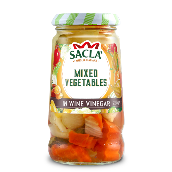 Mixed vegetables in wine vinegar