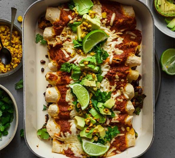 Zucchini Kale And Black Bean Enchiladas