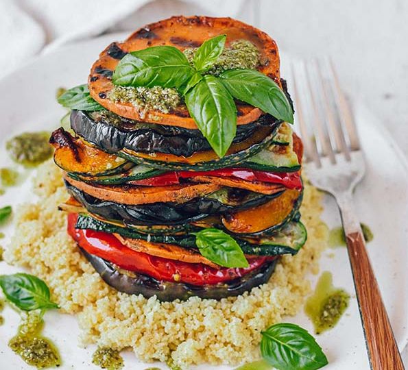 Grilled Pesto Veggie Stack